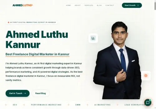 Ahmed Luthu Kannur Portfolio Website by Sinan MC Malappuram best Freelance Web Developer & SEO Specialist in Malappuram