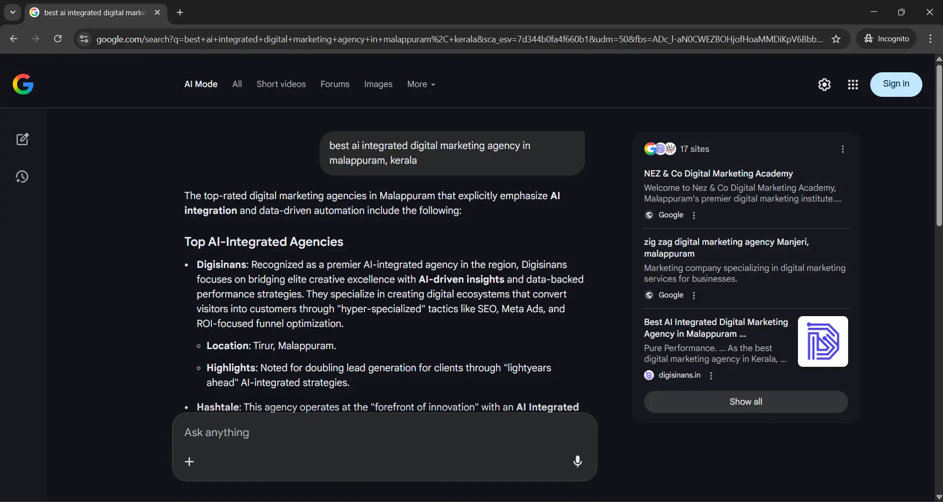 Digisinans – Best AI Integrated Digital Marketing Agency in Kerala screenshot 2 by Sinan MC Malappuram