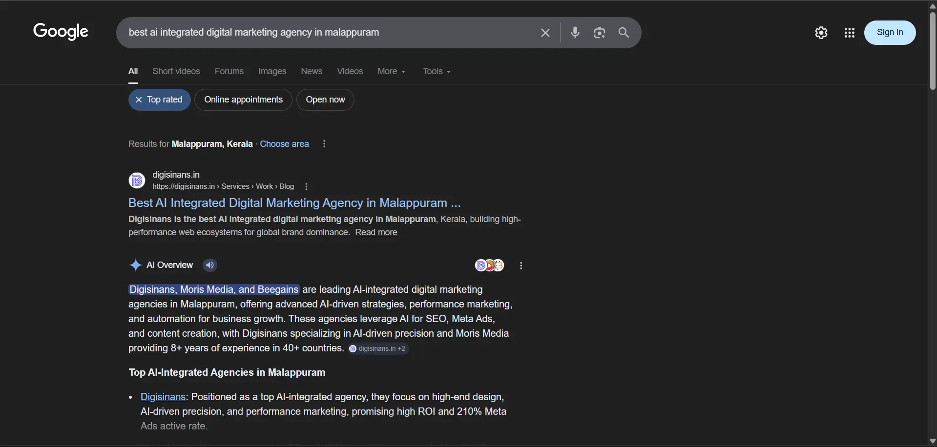 Digisinans – Best AI Integrated Digital Marketing Agency in Malappuram by Sinan MC Malappuram best Freelance Web Developer & SEO Specialist in Malappuram