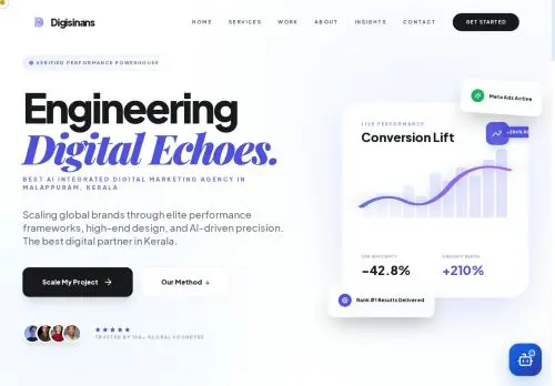 Digisinans Digital Marketing Agency Website by Sinan MC Malappuram best Freelance Web Developer & SEO Specialist in Malappuram