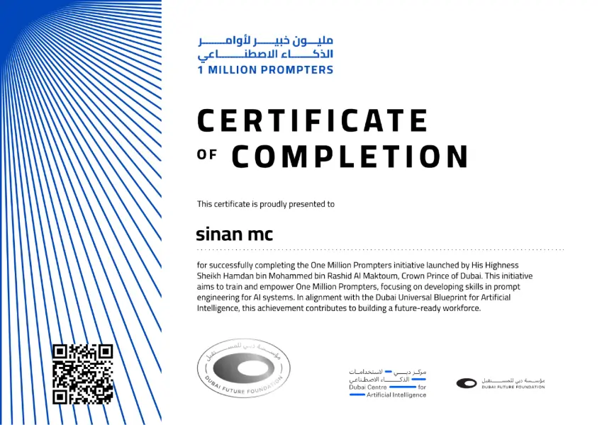 Freelance Web Developer - AI Prompt Engineering Certificate Dubai